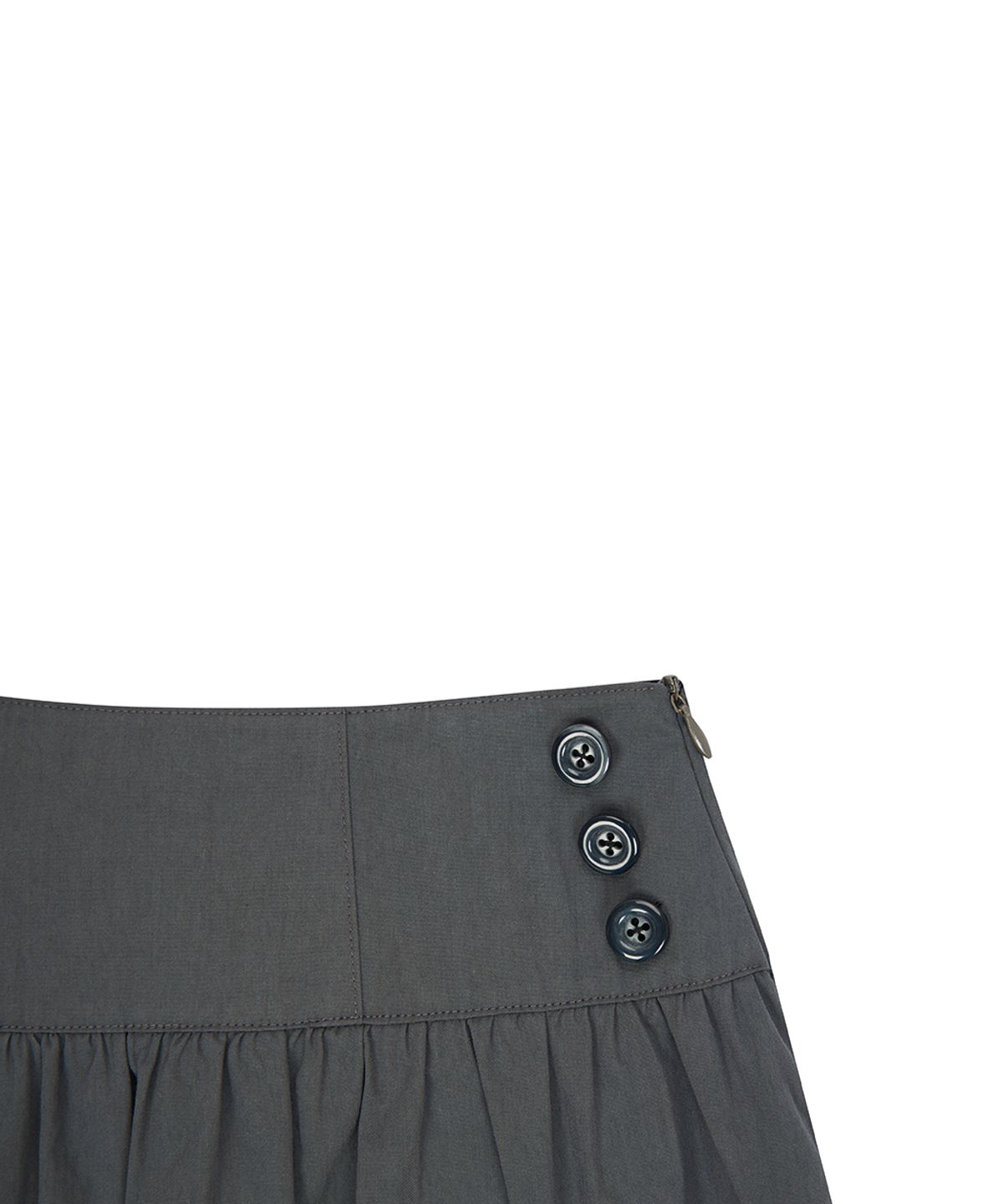러브이즈트루(LUVISTRUE) EL POCKET SHIRRING MIDI SKIRT(CHARCOAL)