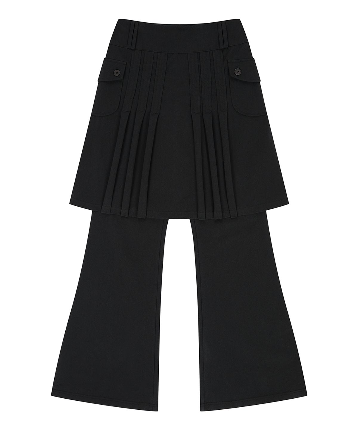 러브이즈트루(LUVISTRUE) EL PLEATED SHIRRING SKIRT PANTS(BLACK)