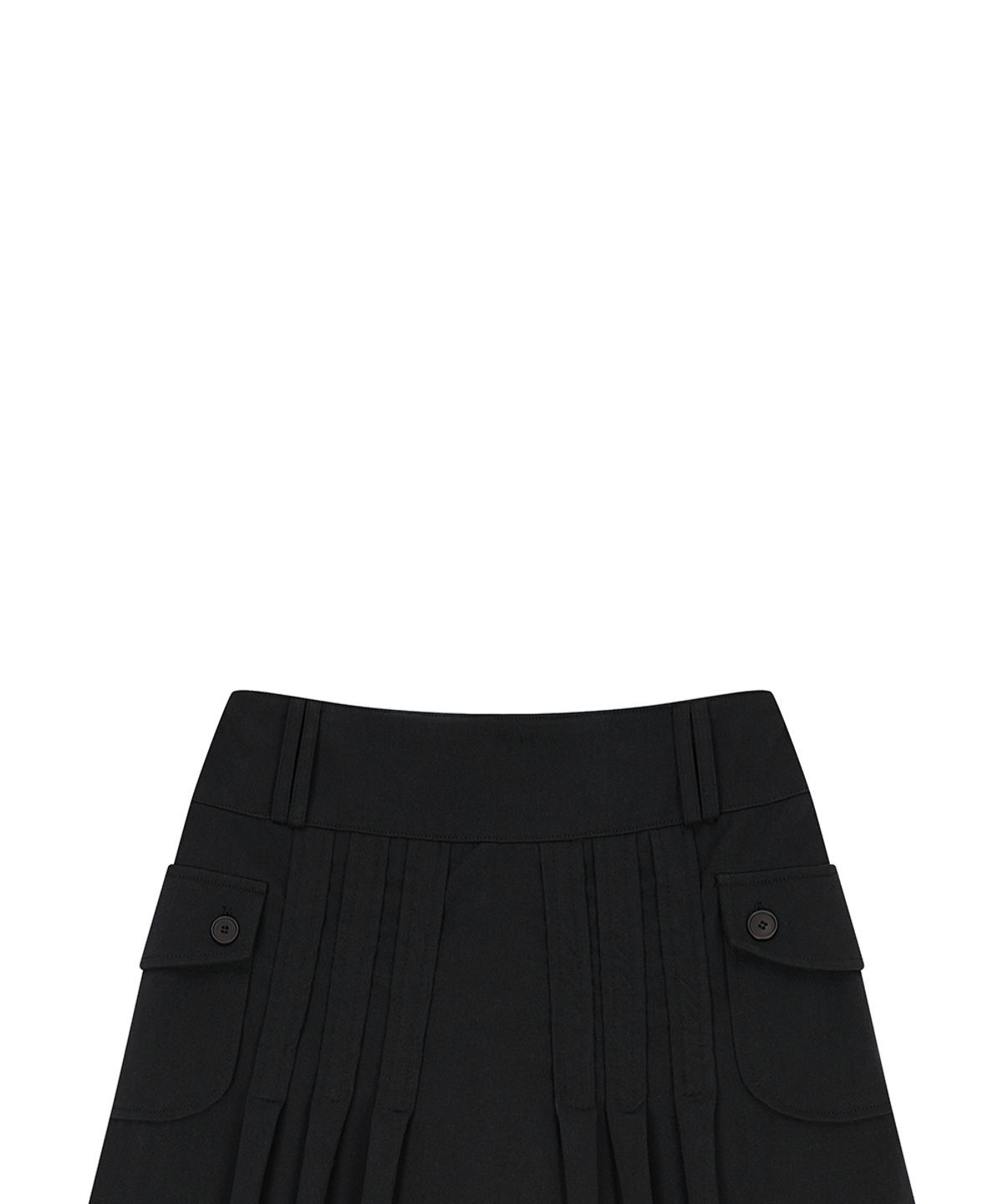 러브이즈트루(LUVISTRUE) EL PLEATED SHIRRING SKIRT PANTS(BLACK)