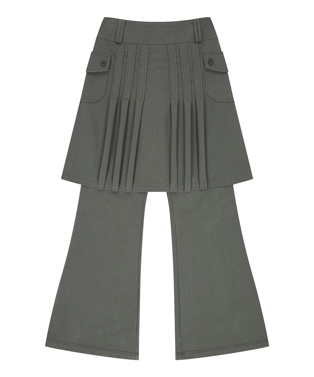 러브이즈트루(LUVISTRUE) EL PLEATED SHIRRING SKIRT PANTS(GRAY)