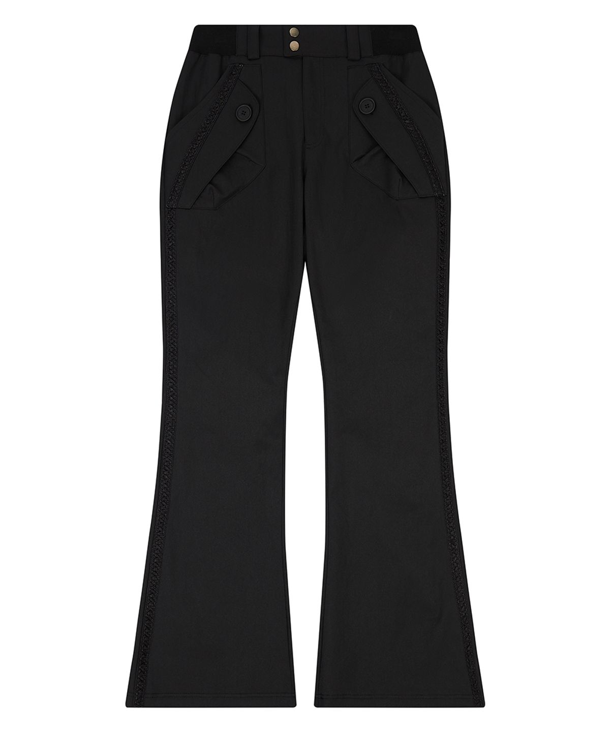 러브이즈트루(LUVISTRUE) EL RIBBON BOOTSCUT PANTS(BLACK)