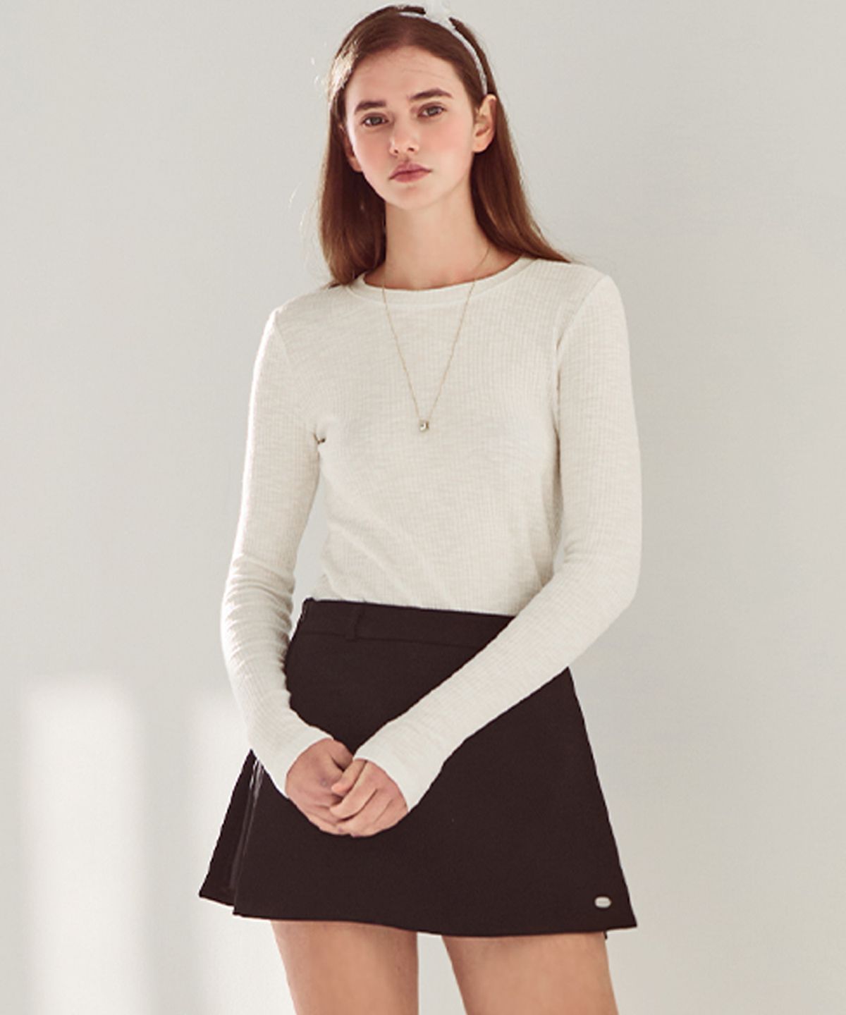 슬로우롤리(SLOWLOLLI) Calm rib basic tee_4 Colors