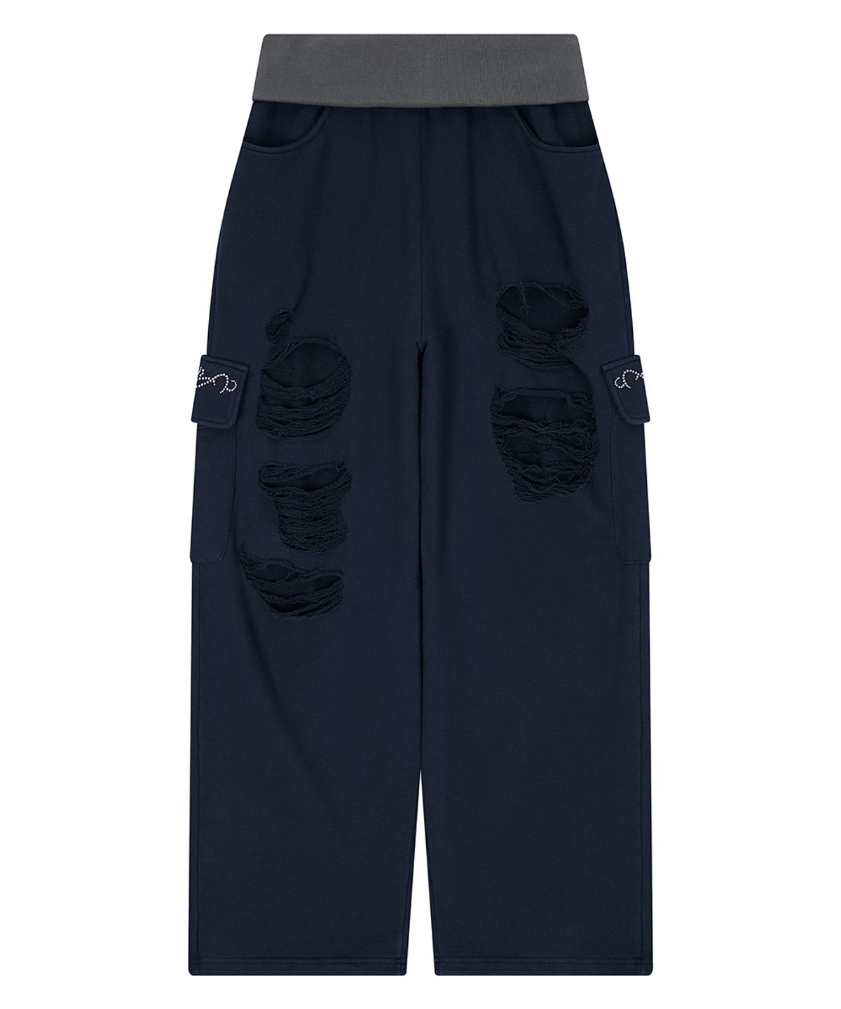 러브이즈트루(LUVISTRUE) EL DAMAGE COLORING TRAINING PANTS(NAVY)