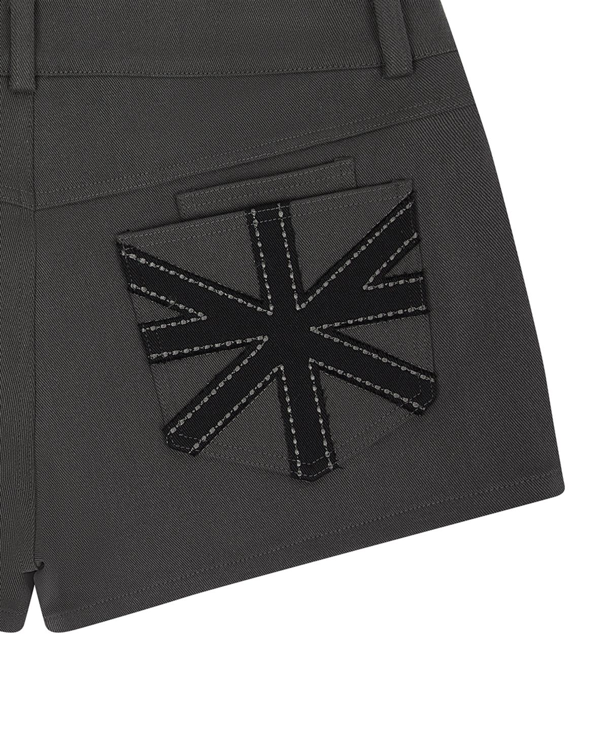 러브이즈트루(LUVISTRUE) EL POCKET PATCH BELT SHORTS(CHARCOAL)