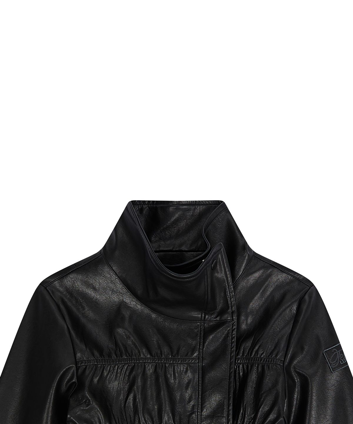 러브이즈트루(LUVISTRUE) EL SHIRRING LEATHER JACKET(BLACK)