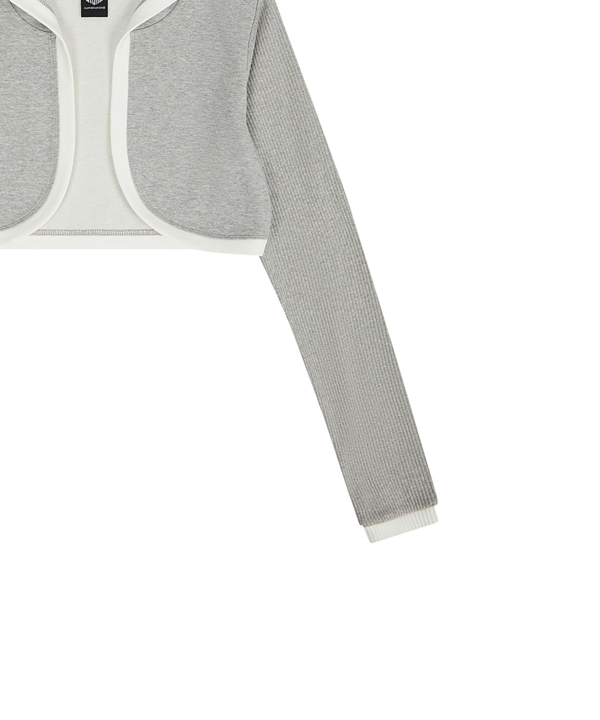 러브이즈트루(LUVISTRUE) EL EYELET HOOD BOLERO CARDIGAN(GRAY)