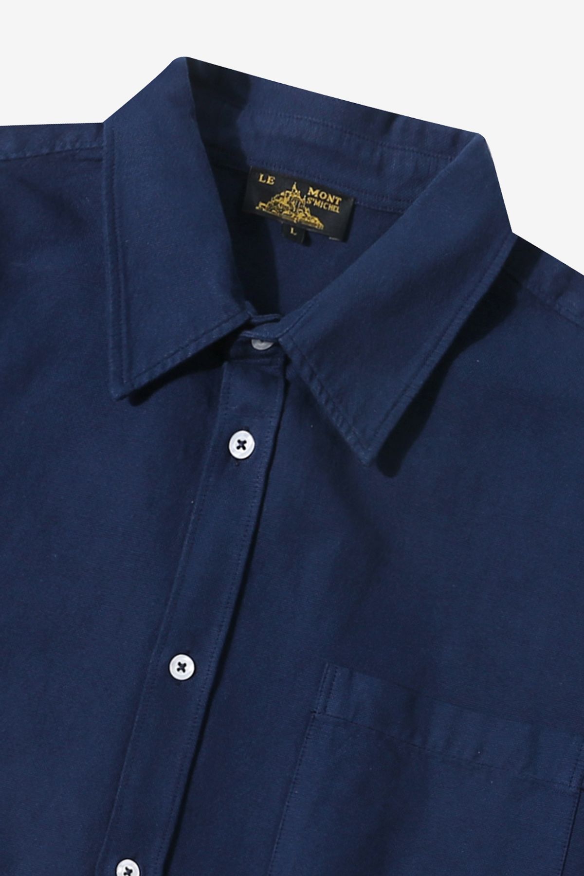 르몽생미셸(LE MONT ST MICHEL) COSMO - Logo embroidery basic shirts_Navy
