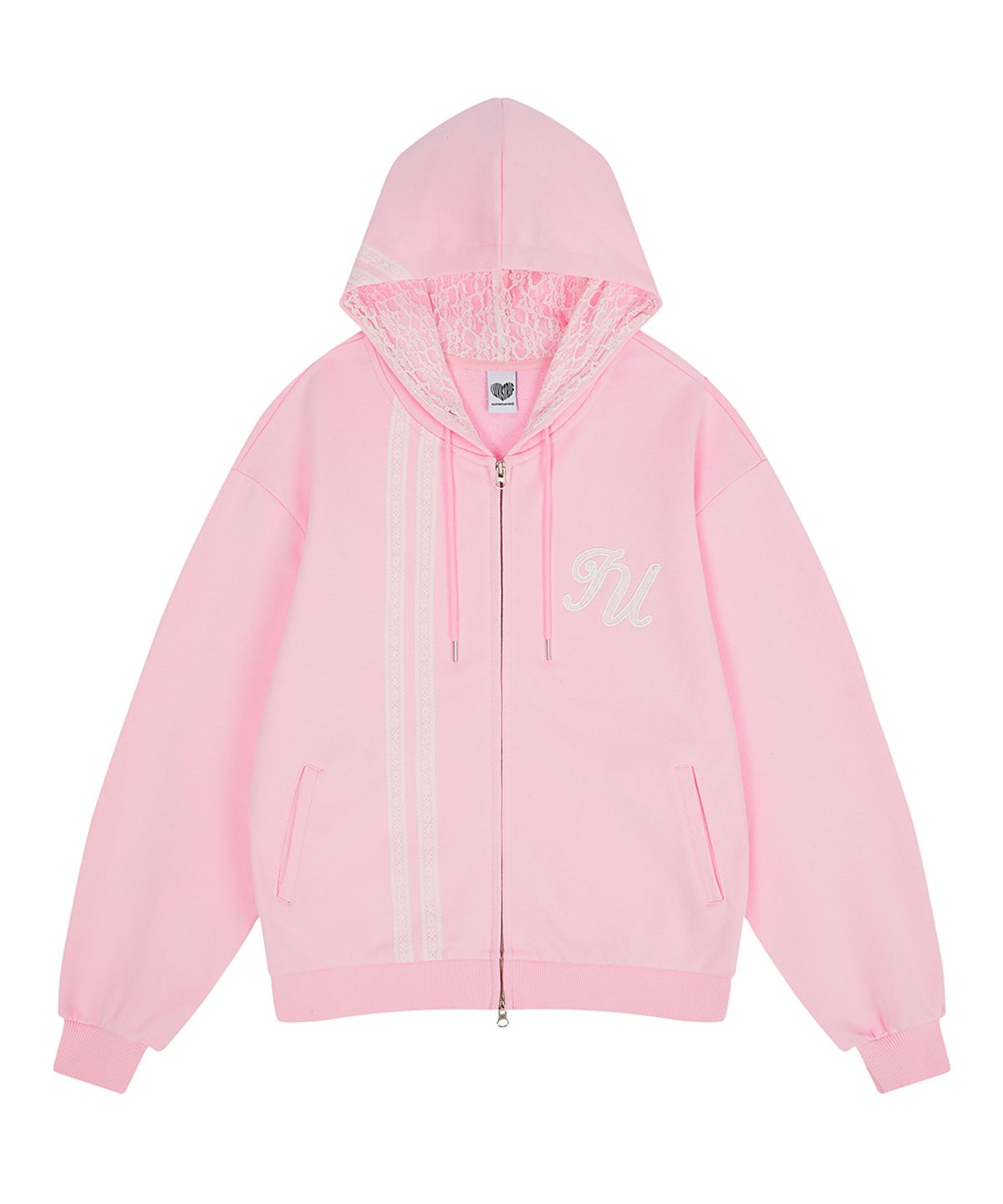 러브이즈트루(LUVISTRUE) EL LACE HOOD ZIP UP(PINK)