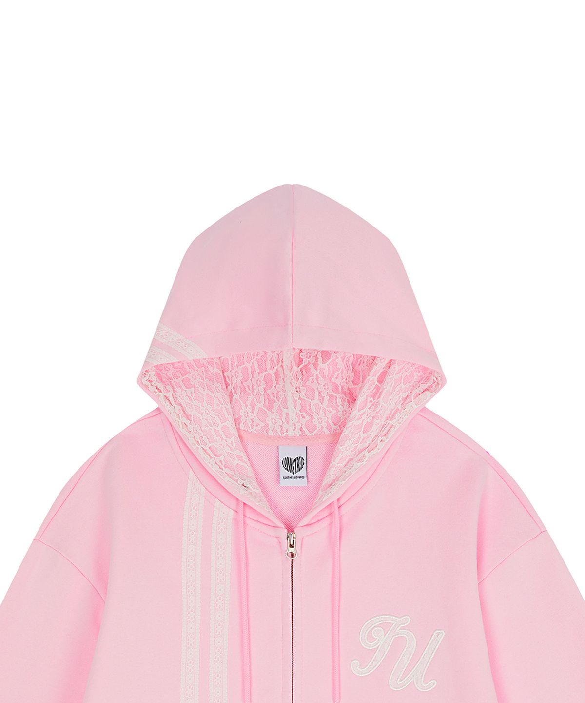 러브이즈트루(LUVISTRUE) EL LACE HOOD ZIP UP(PINK)