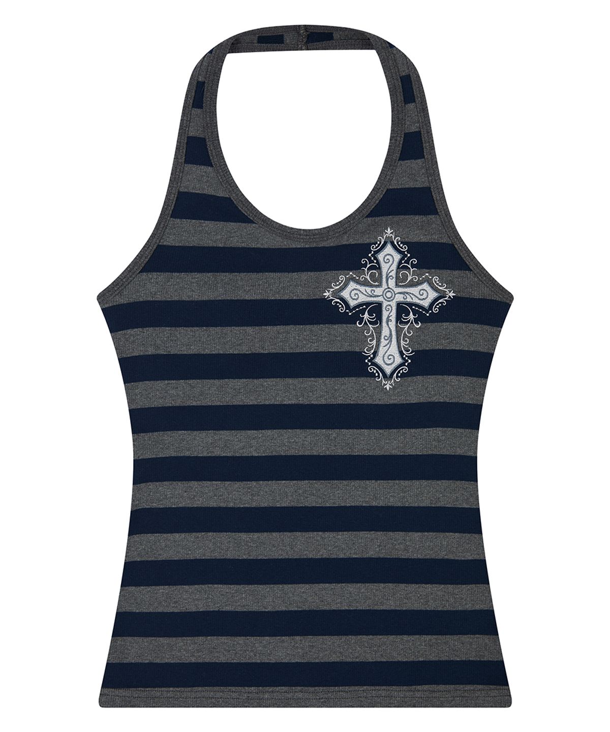 러브이즈트루(LUVISTRUE) EL CROSS HALTER NECK TOP(CHARCOAL)