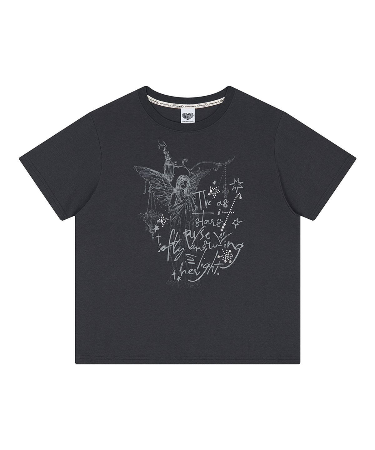 러브이즈트루(LUVISTRUE) EL ANGELIC GRAPHIC TEE(CHARCOAL)
