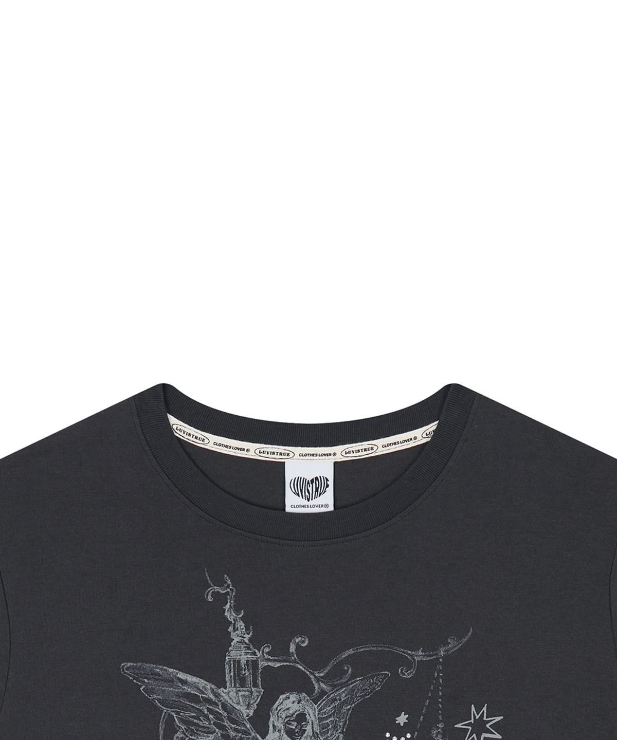 러브이즈트루(LUVISTRUE) EL ANGELIC GRAPHIC TEE(CHARCOAL)
