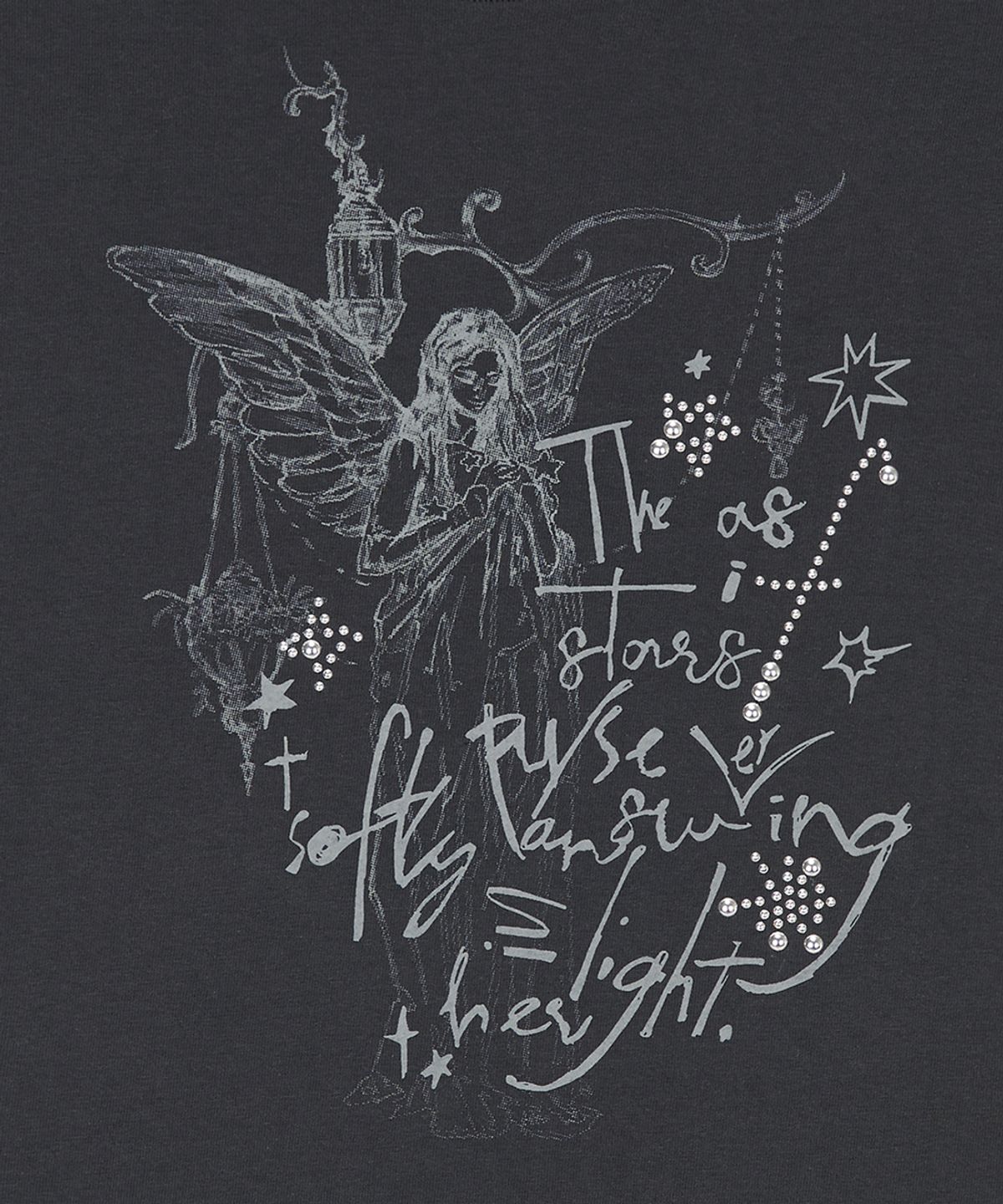 러브이즈트루(LUVISTRUE) EL ANGELIC GRAPHIC TEE(CHARCOAL)