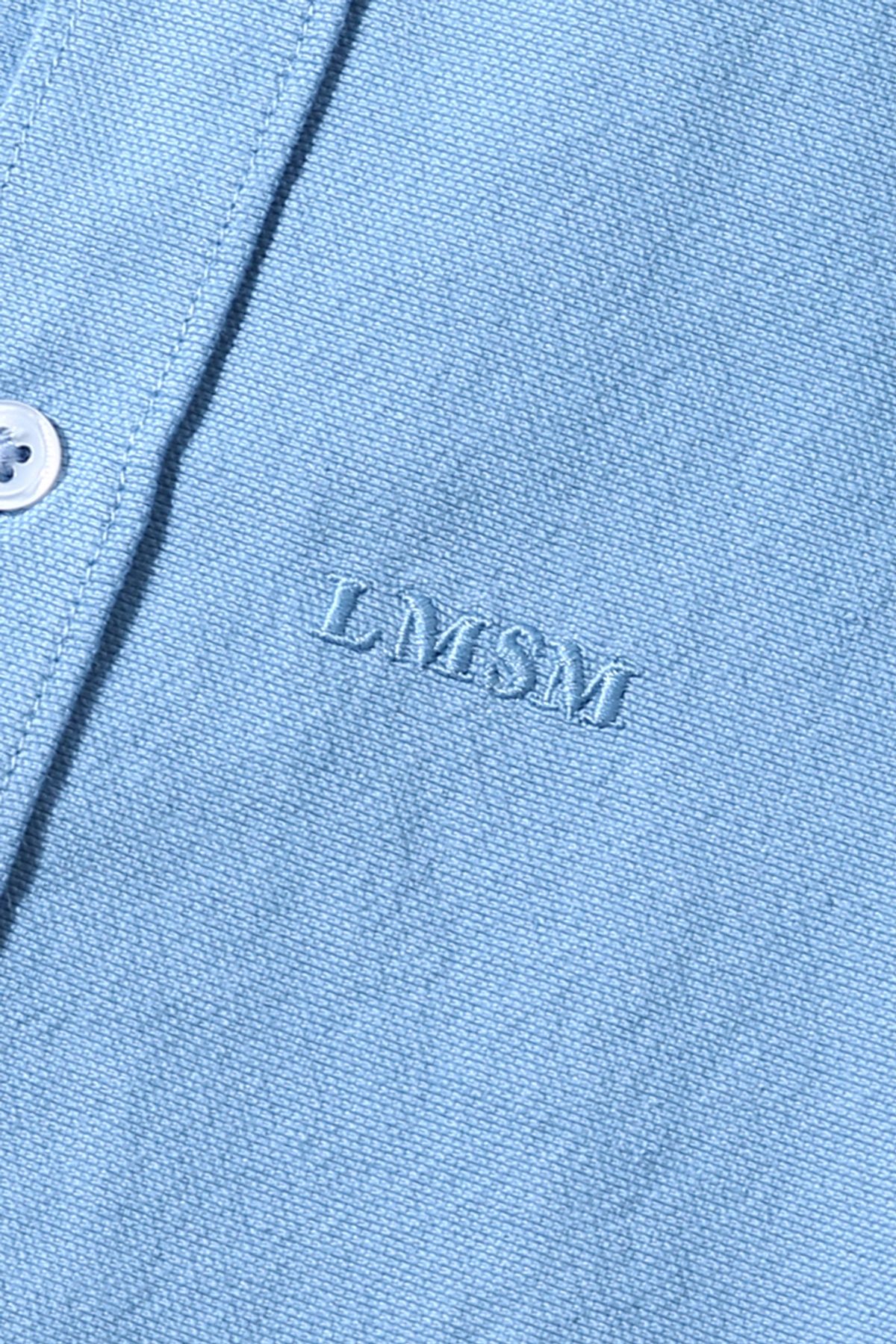 르몽생미셸(LE MONT ST MICHEL) COSMO - Logo embroidery basic shirts_Light Blue