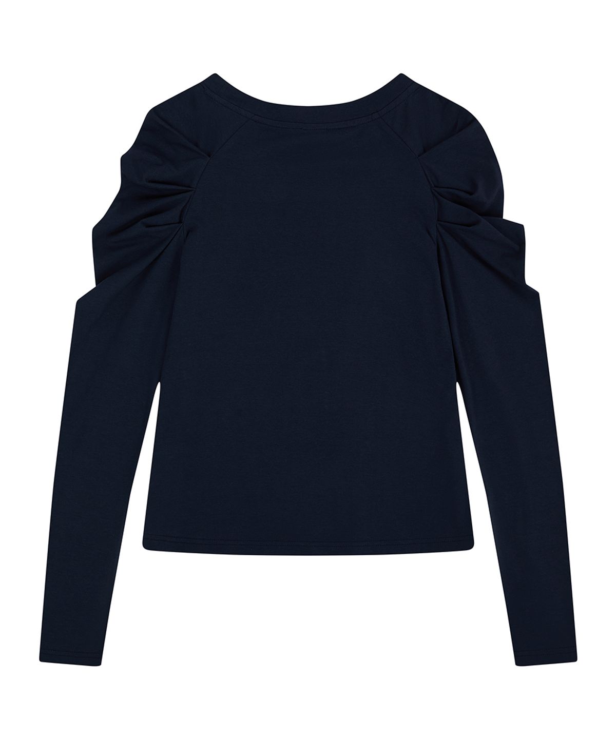 러브이즈트루(LUVISTRUE) EL ROSETTE SHIRRING TEE(NAVY)