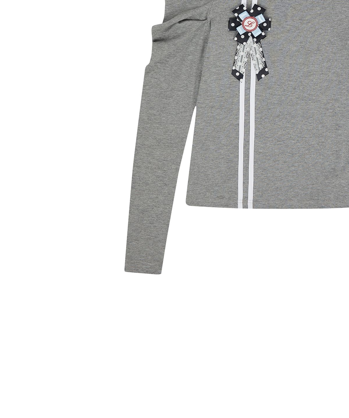 러브이즈트루(LUVISTRUE) EL ROSETTE SHIRRING TEE(GRAY)