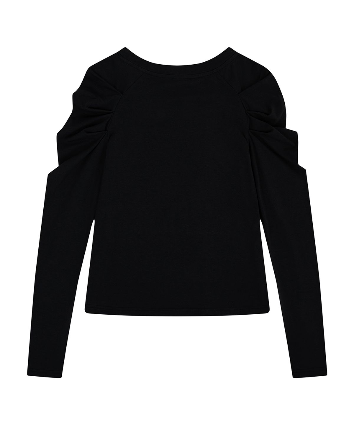 러브이즈트루(LUVISTRUE) EL ROSETTE SHIRRING TEE(BLACK)