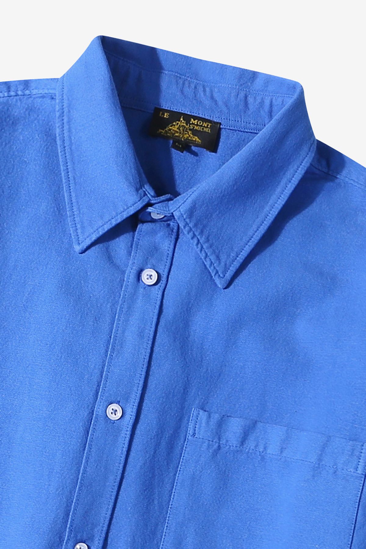 르몽생미셸(LE MONT ST MICHEL) COSMO - Logo embroidery basic shirts_Blue