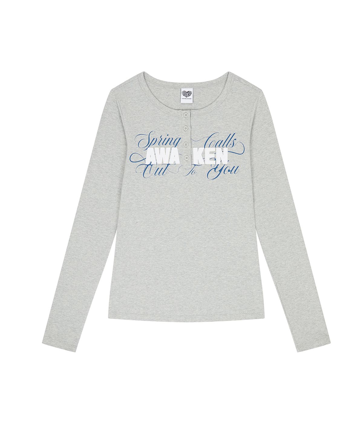 러브이즈트루(LUVISTRUE) EL HENLEY NECK SLEEVE TEE(GRAY)
