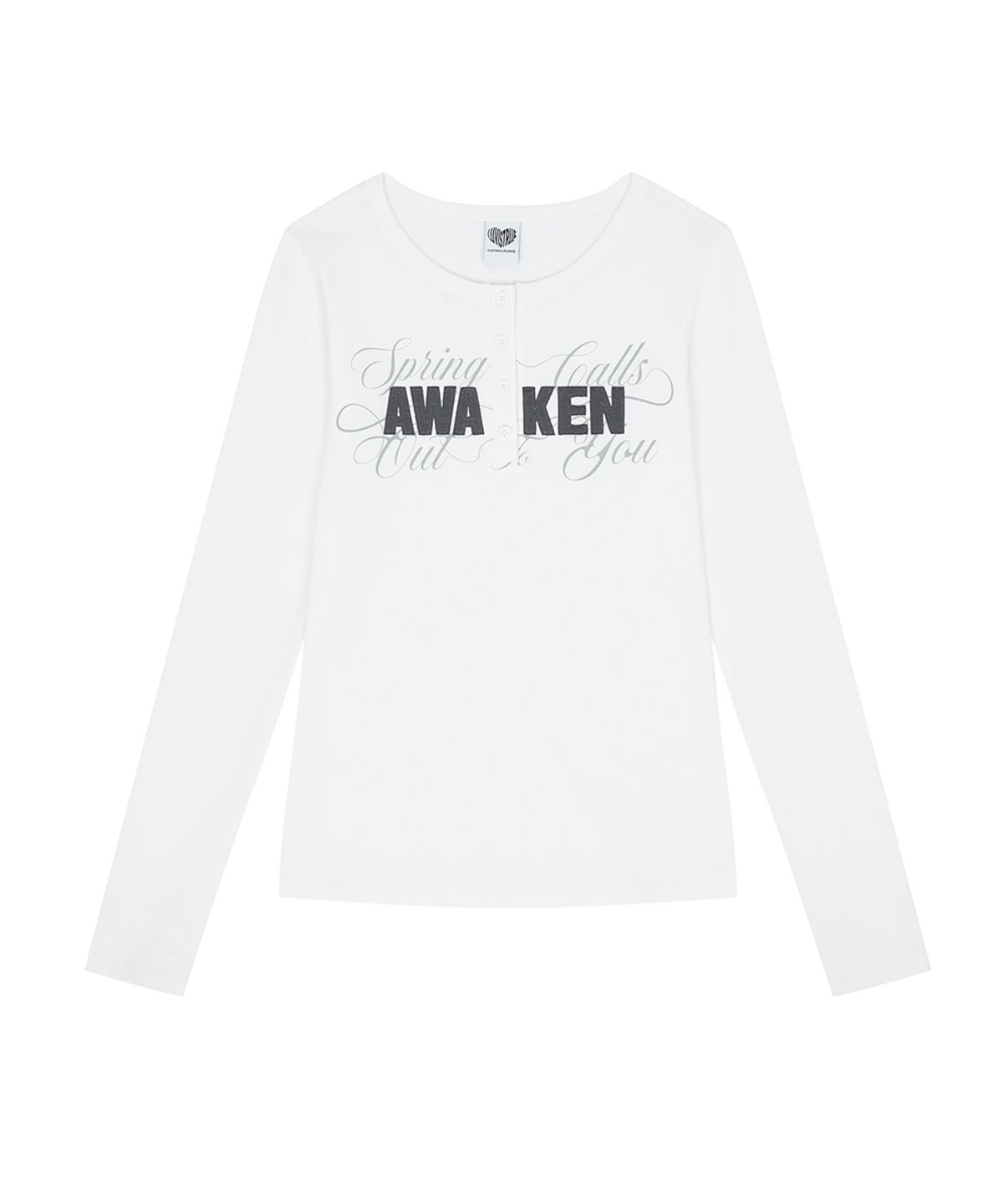 러브이즈트루(LUVISTRUE) EL HENLEY NECK SLEEVE TEE(WHITE)