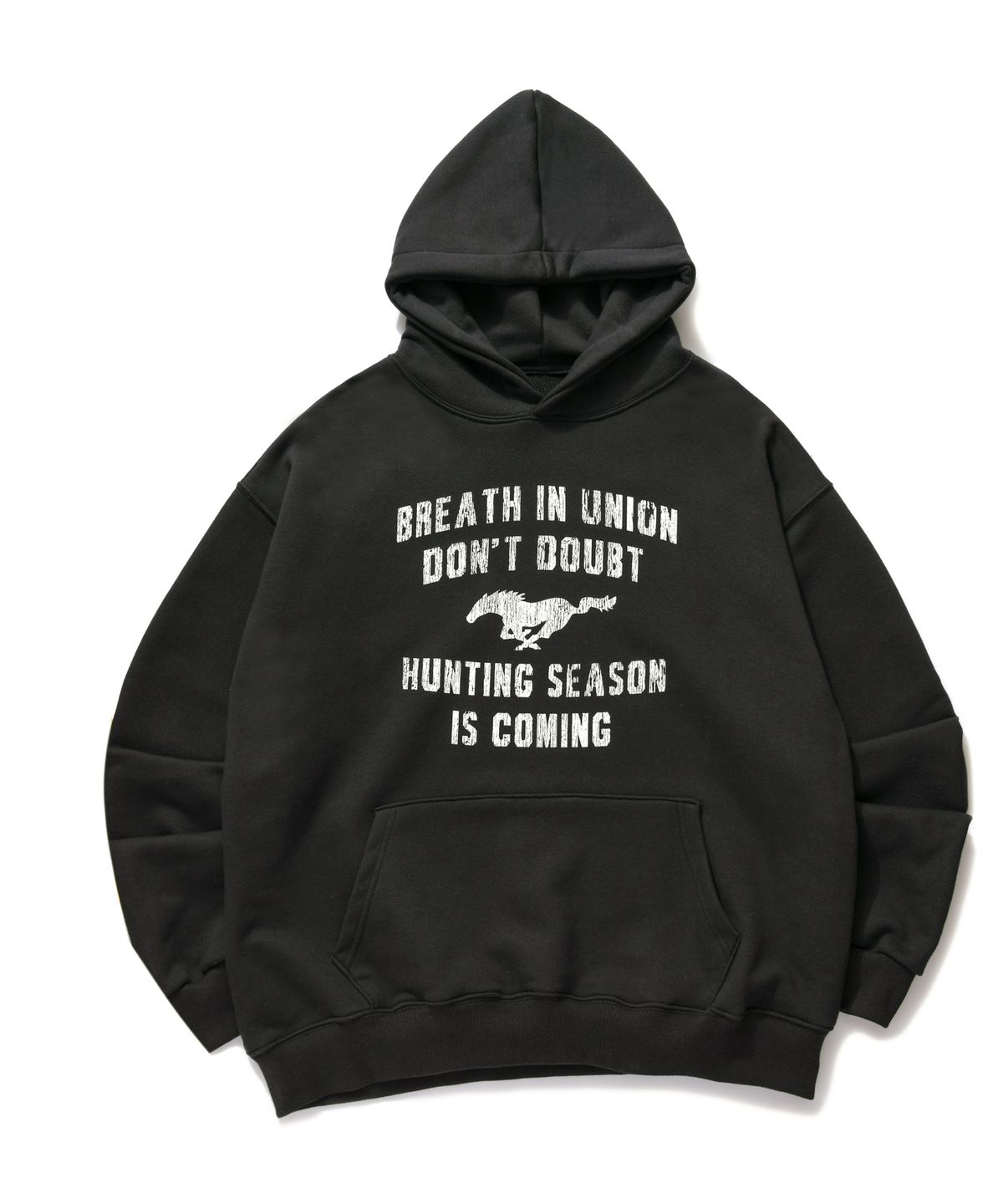 아모우(AMOU) Vintage Horse HOODIE  BLACK