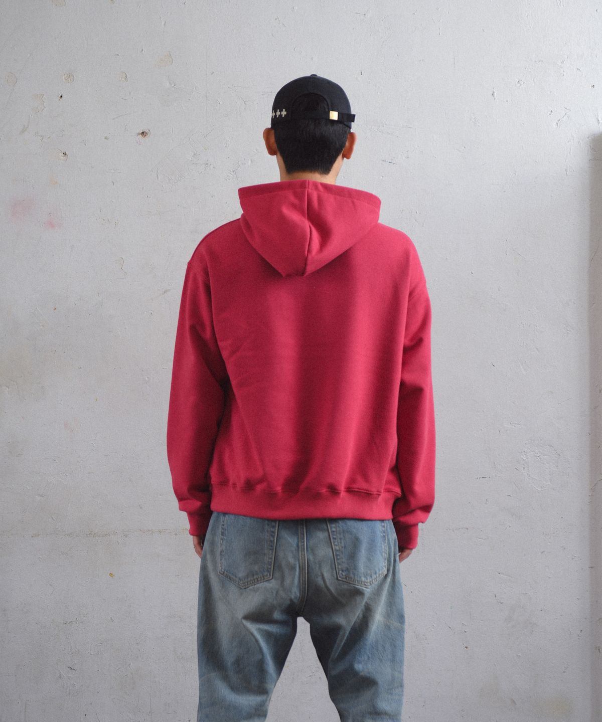 아모우(AMOU) Vintage Horse HOODIE CORAL RED