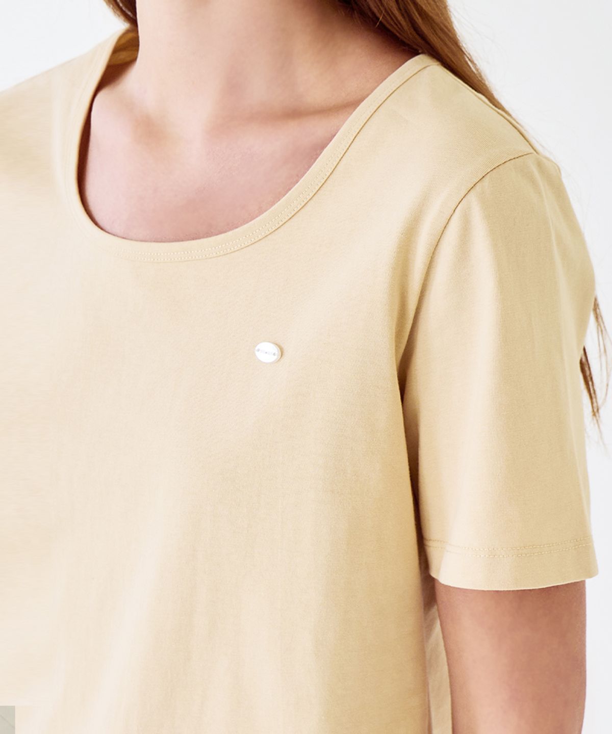 슬로우롤리(SLOWLOLLI) U neck short sleeve t-shirt_4 Colors