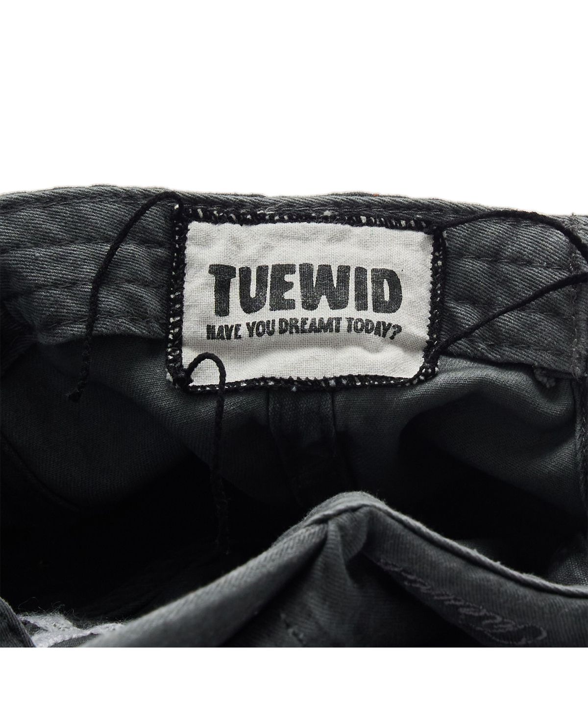 투위드(TUEWID) TWD hand embroidery wrinkled ball cap in charcoal