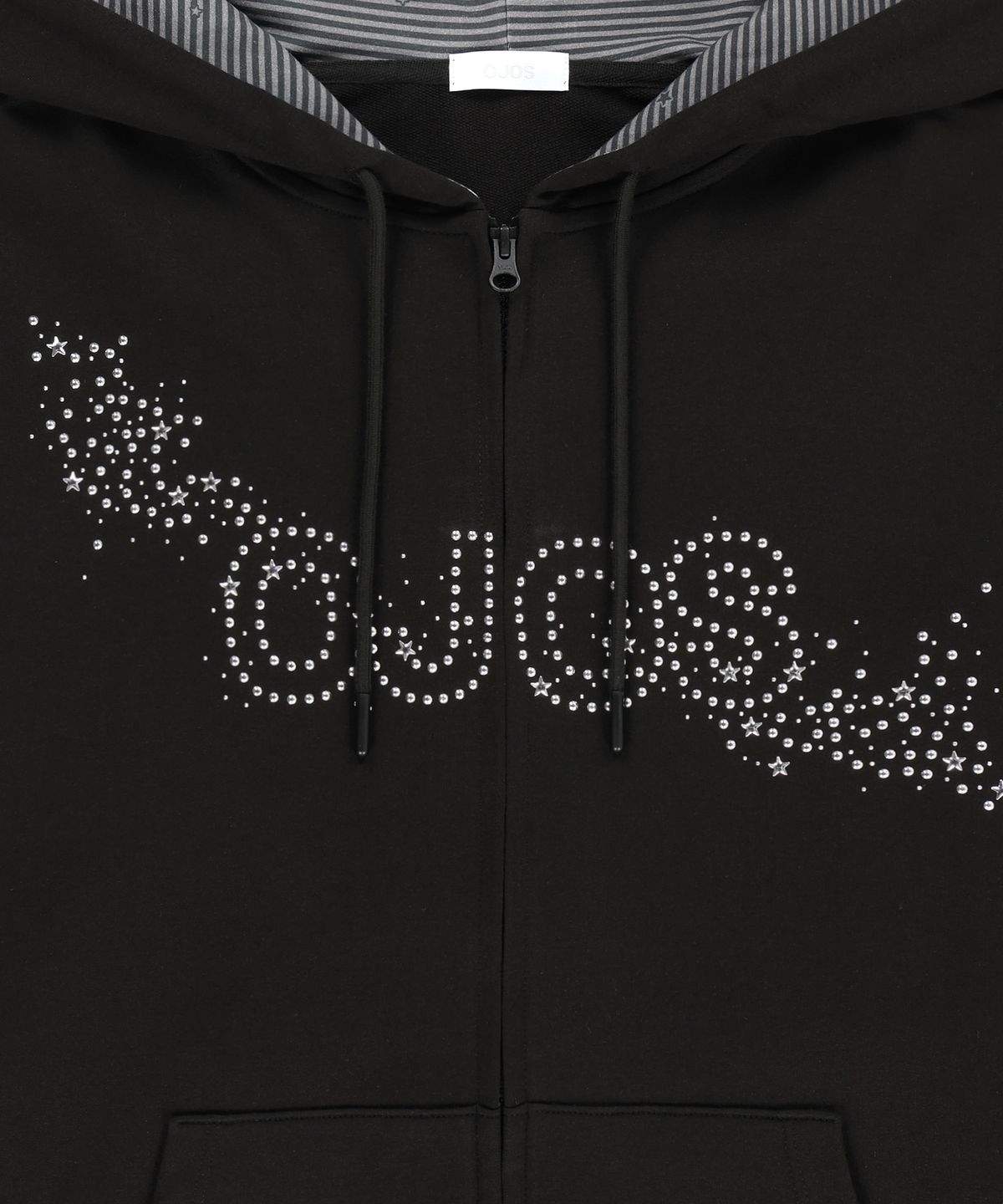 오호스(OJOS) Hotfix Logo Hoodie Zip-up / Black
