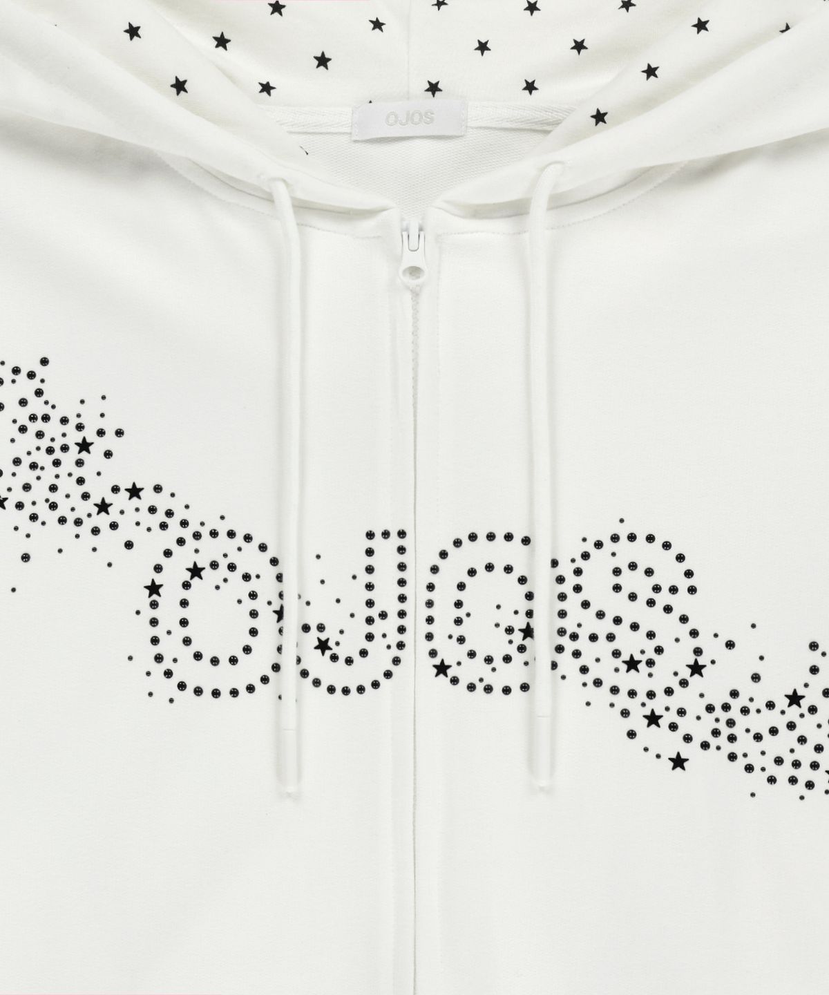 오호스(OJOS) Hotfix Logo Hoodie Zip-up / Off White