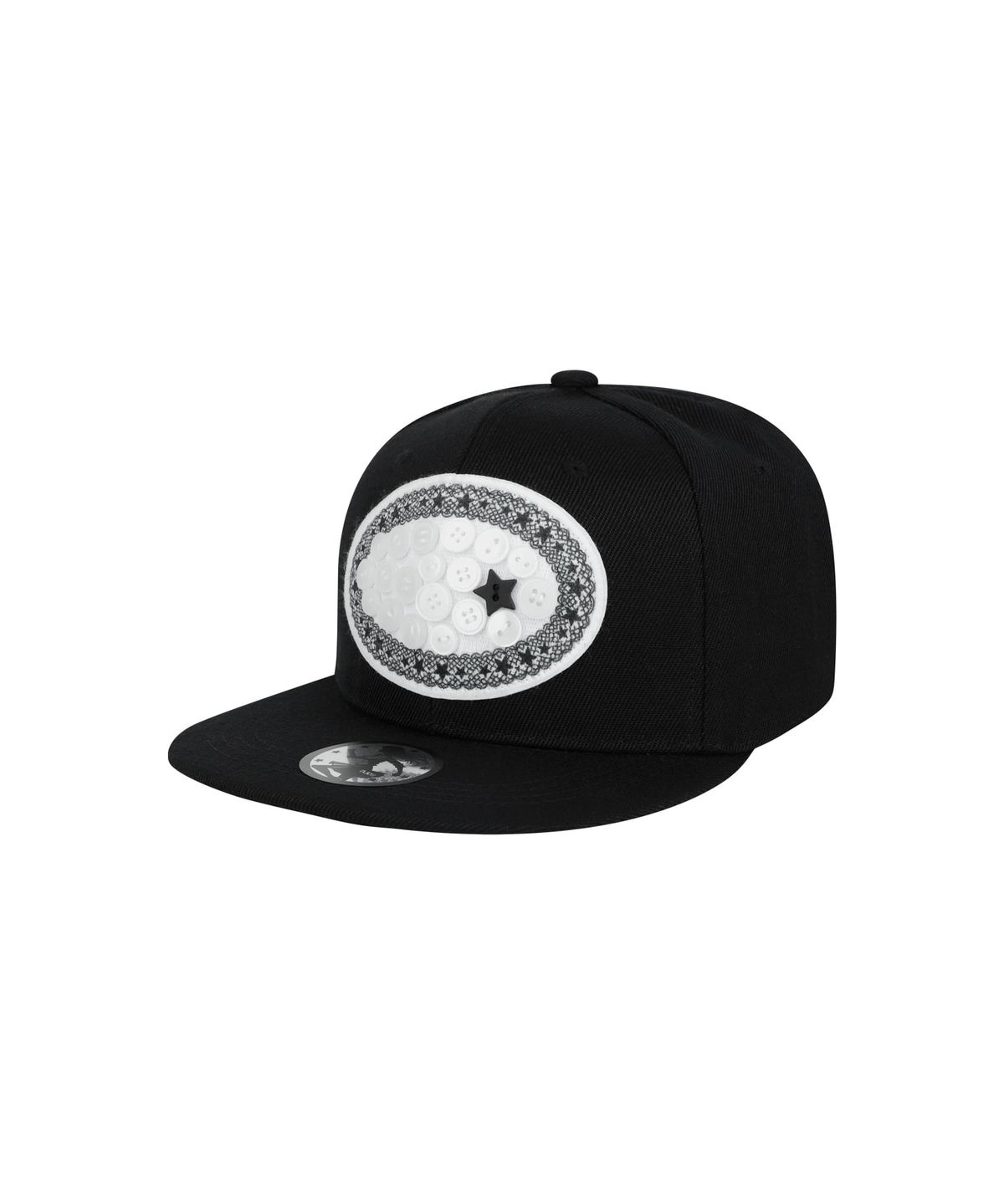 오호스(OJOS) Lace Button Snapback / Black