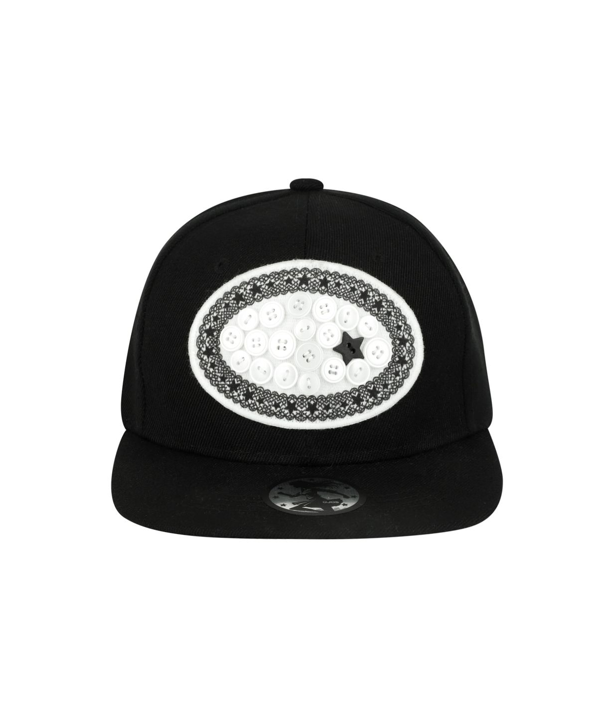 오호스(OJOS) Lace Button Snapback / Black