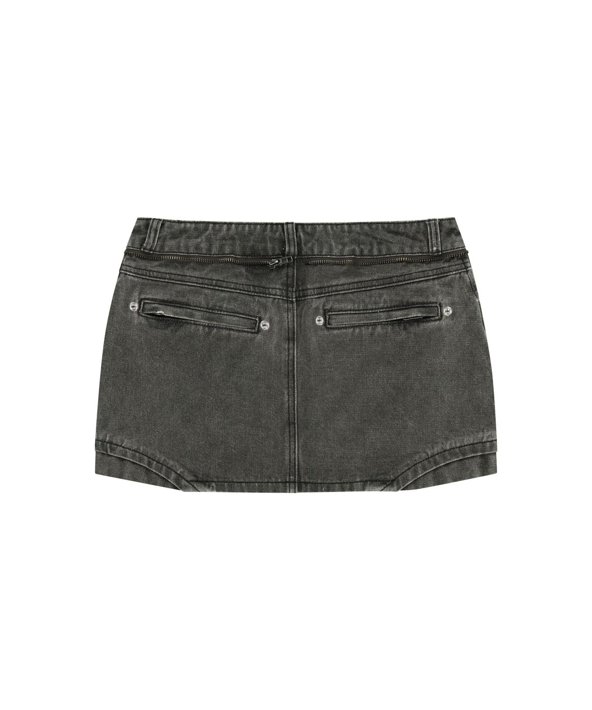 오호스(OJOS) Button Denim Mini Skirt / Khaki