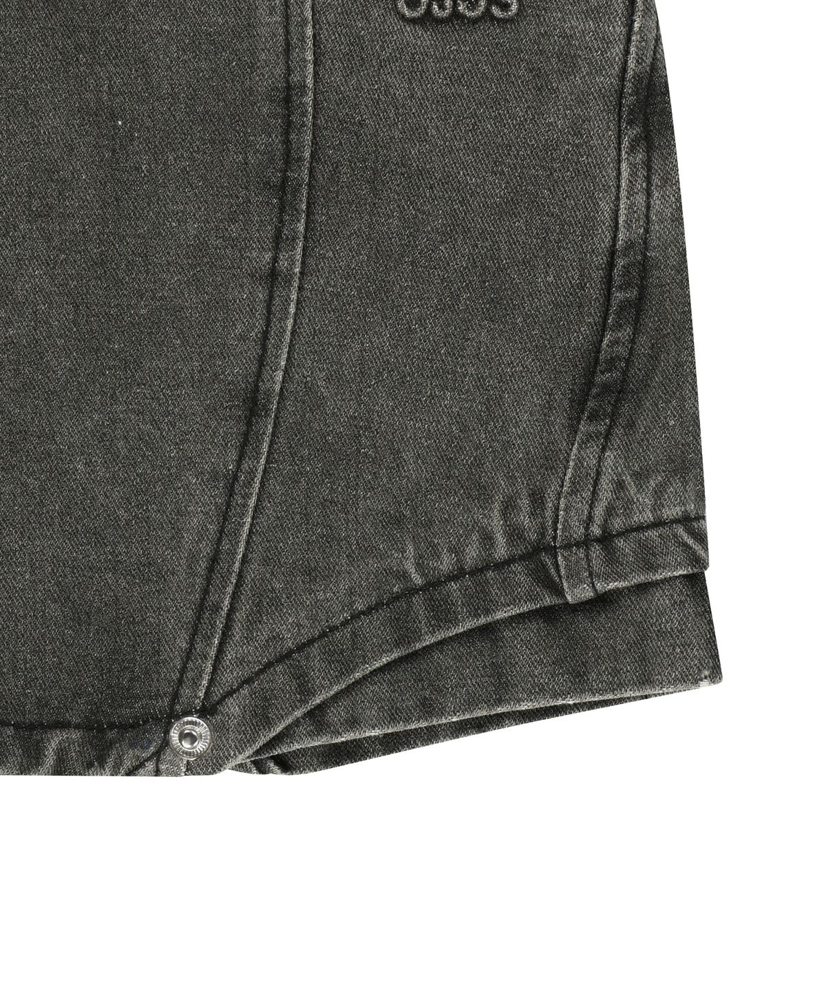 오호스(OJOS) Button Denim Mini Skirt / Khaki