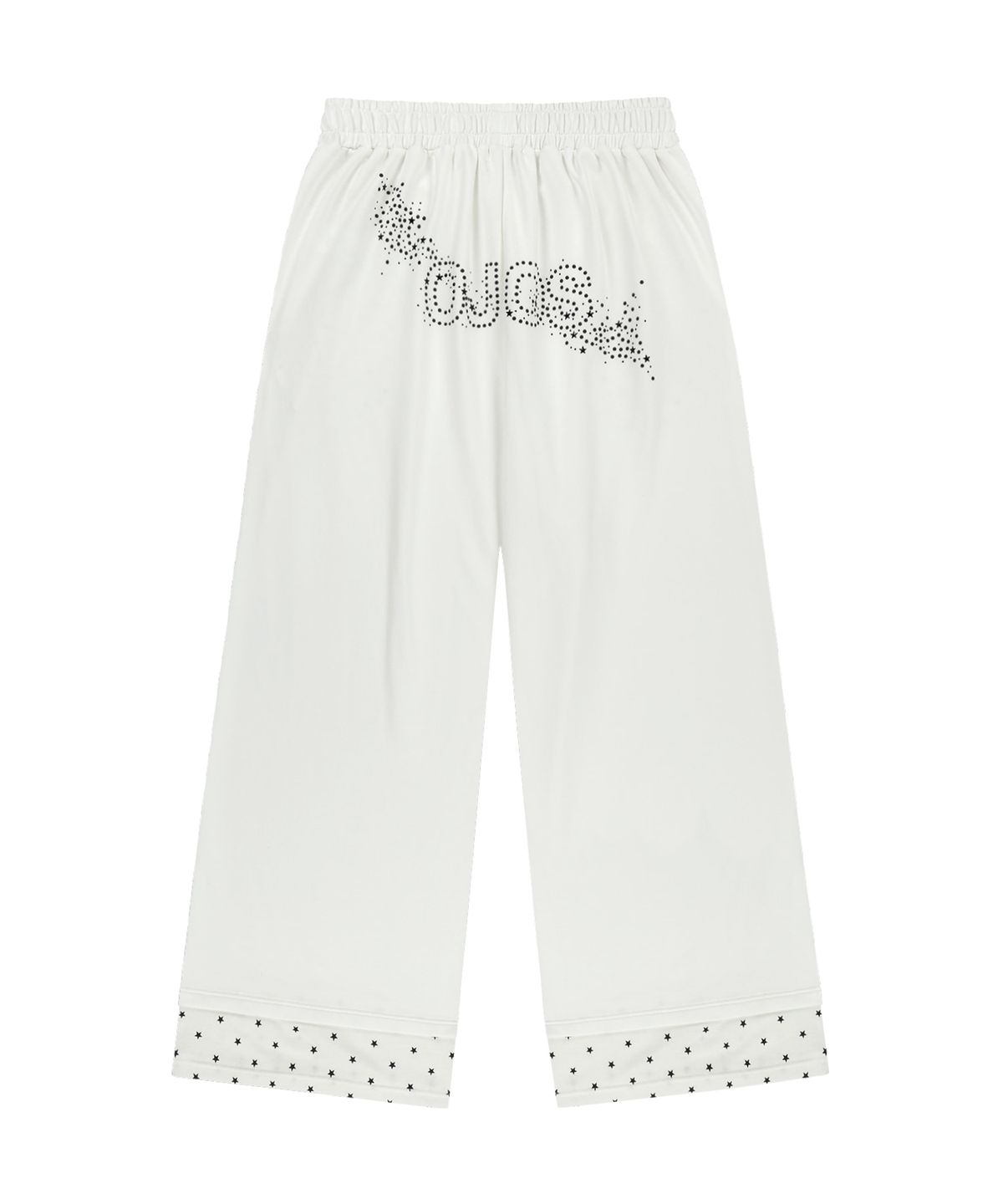 오호스(OJOS) Hotfix Logo Wide Sweatpants / Off White
