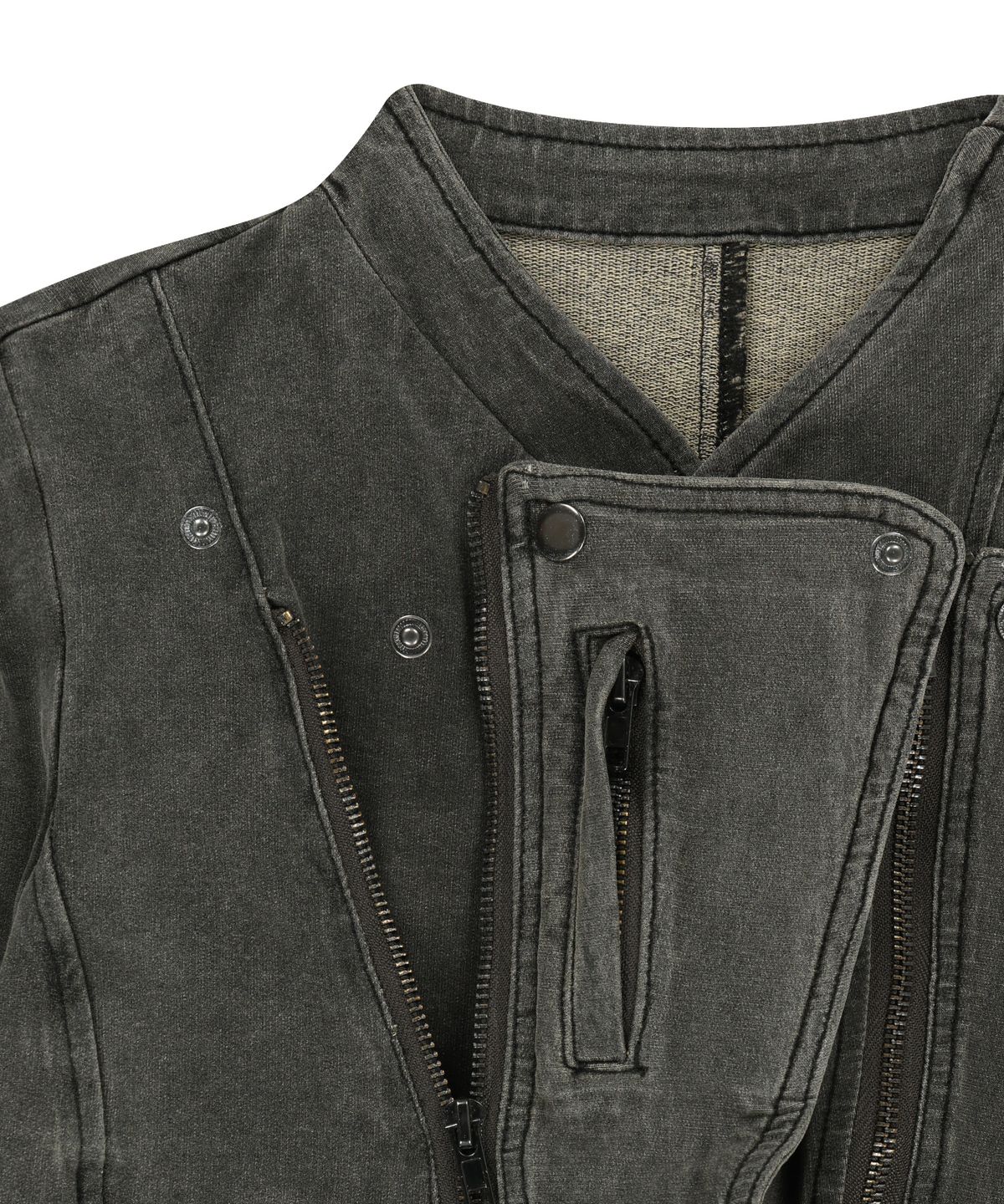 오호스(OJOS) Detachable Span Denim Jacket / Khaki