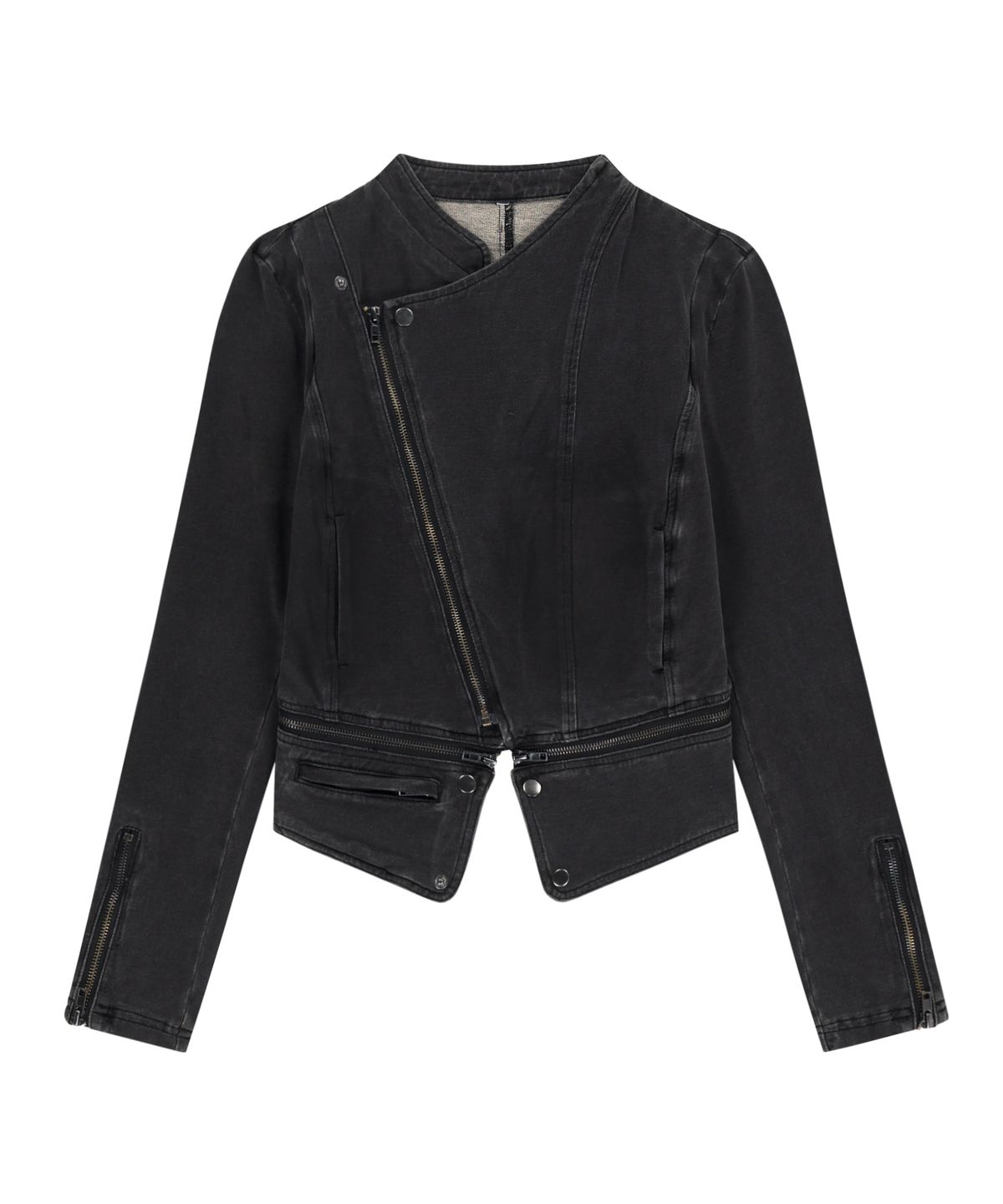오호스(OJOS) Detachable Span Denim Jacket / Charcoal