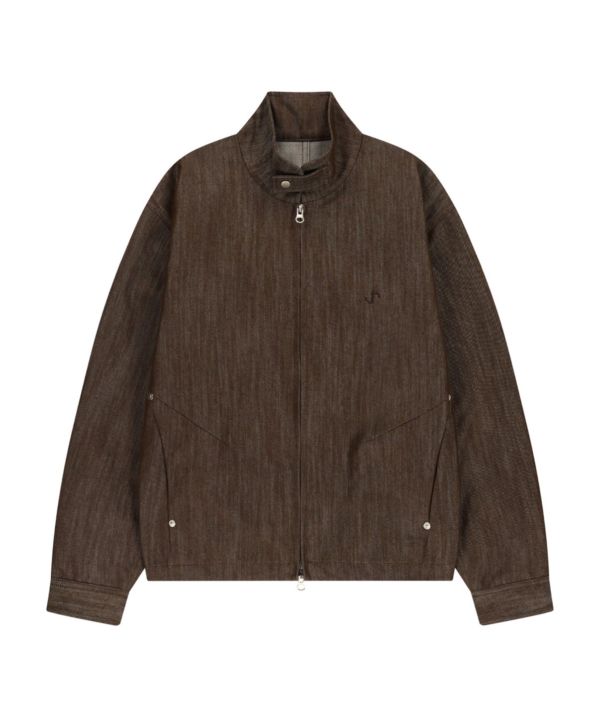 오호스(OJOS) Metal Denim Bomber Jacket / Brown