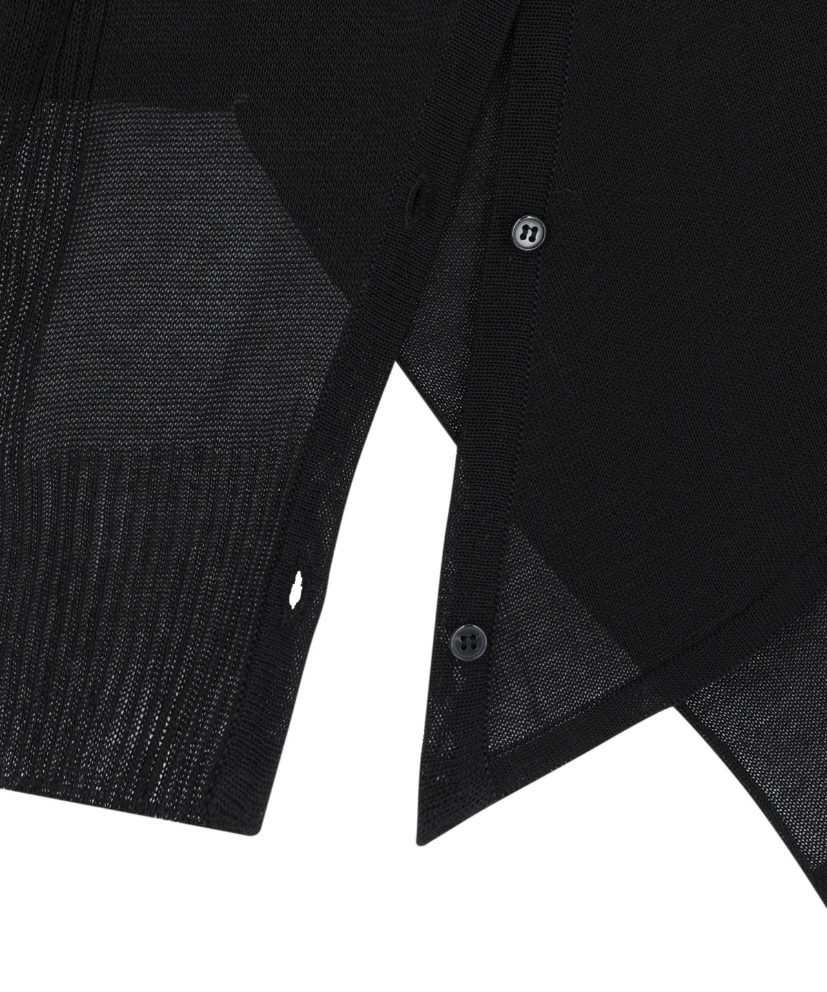 오호스(OJOS) Detach Panel Knit Hoodie / Black