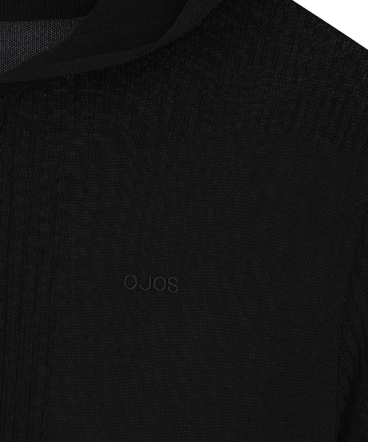 오호스(OJOS) Detach Panel Knit Hoodie / Black