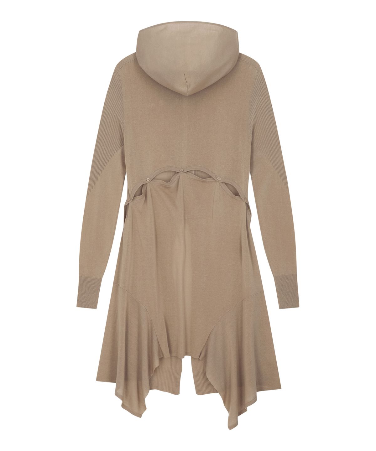 오호스(OJOS) Detach Panel Knit Hoodie / Tan