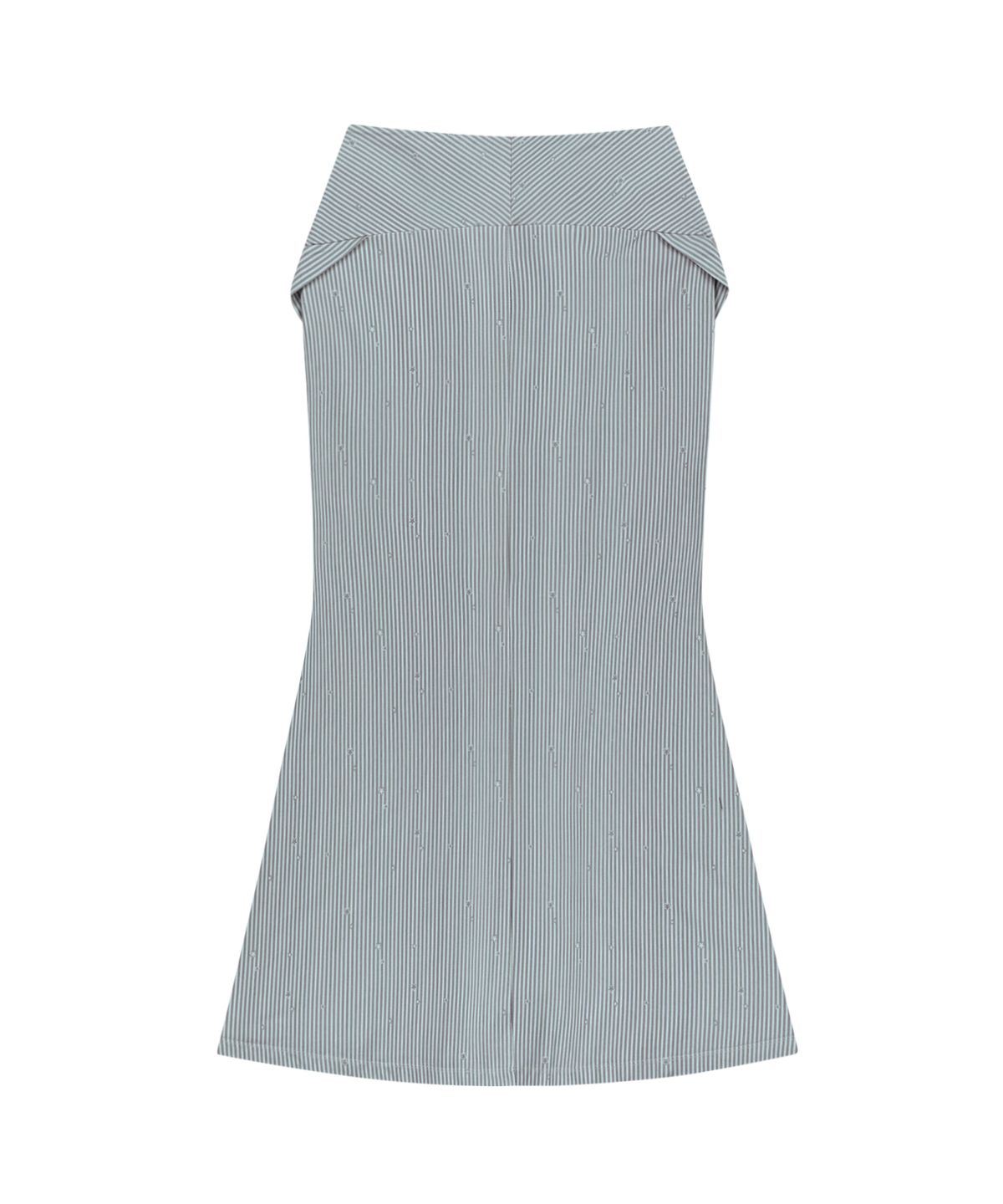 오호스(OJOS) Side Panel Mermaid Maxi Skirt / Blue Grey