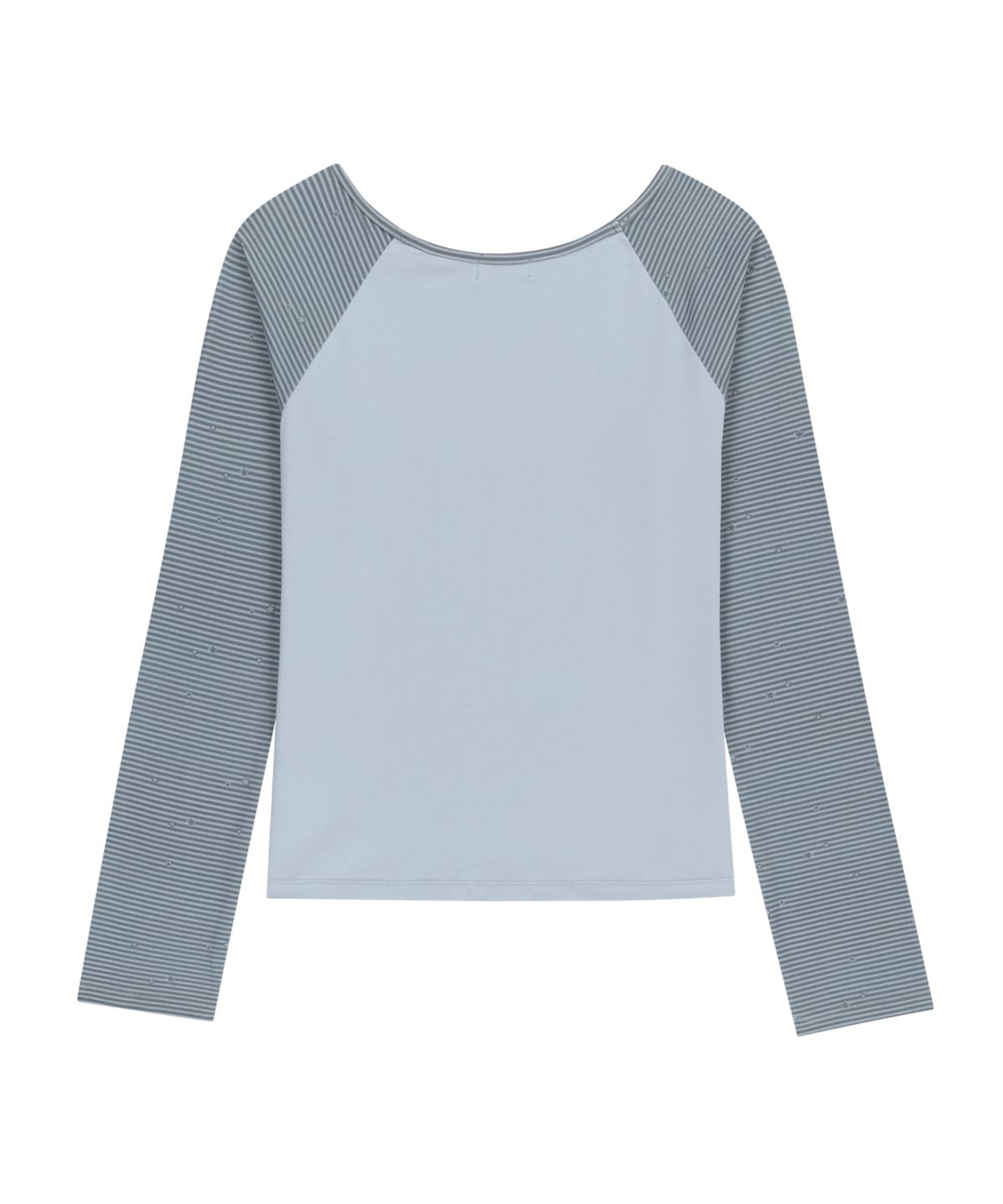 오호스(OJOS) Stripe Raglan Long Sleeve / Blue Grey