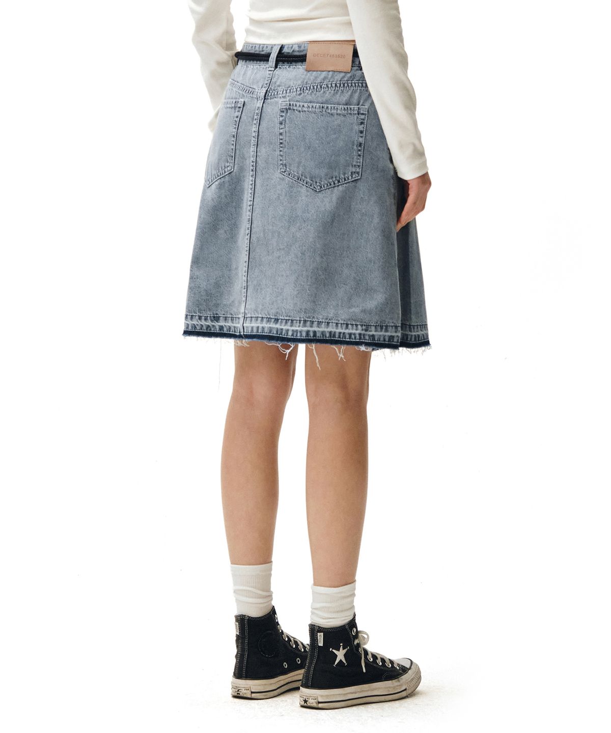 데케트 우먼(DECET WOMEN) Front Pleats Midi Skirt DCSK008BLUE