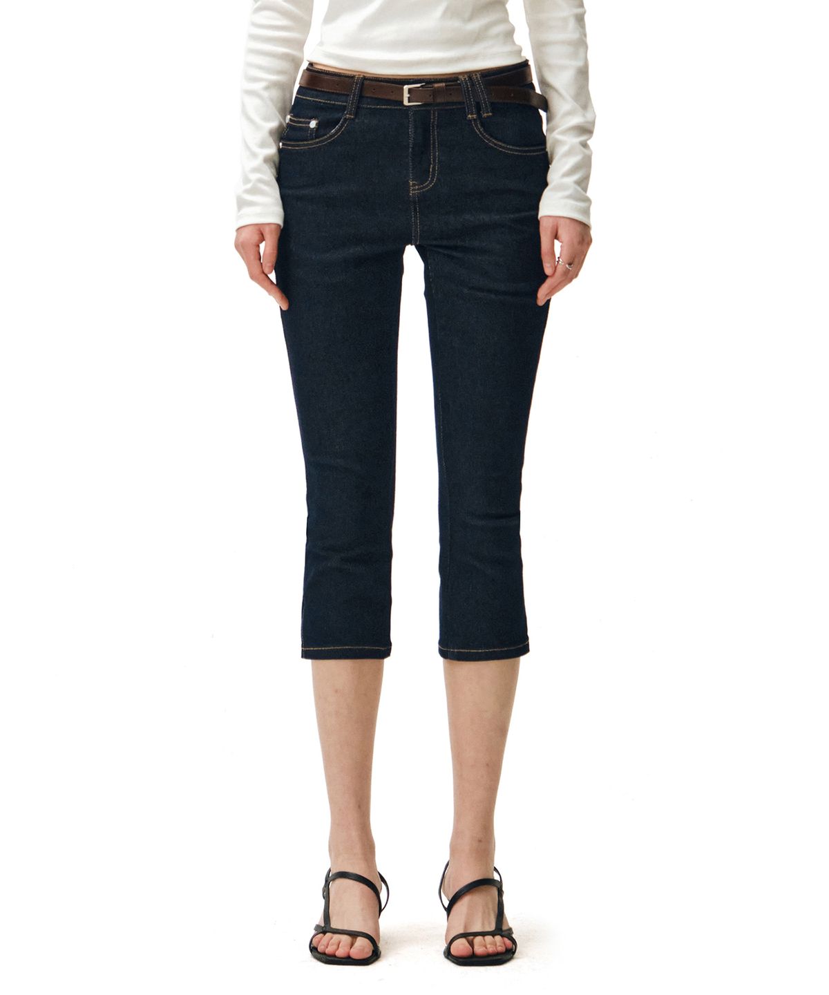 데케트 우먼(DECET WOMEN) Low Rise Capri Jeans DCWPT023CPINDIGO