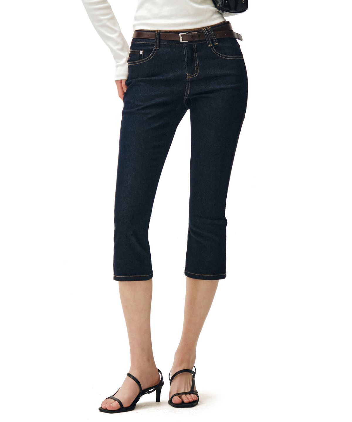 데케트 우먼(DECET WOMEN) Low Rise Capri Jeans DCWPT023CPINDIGO