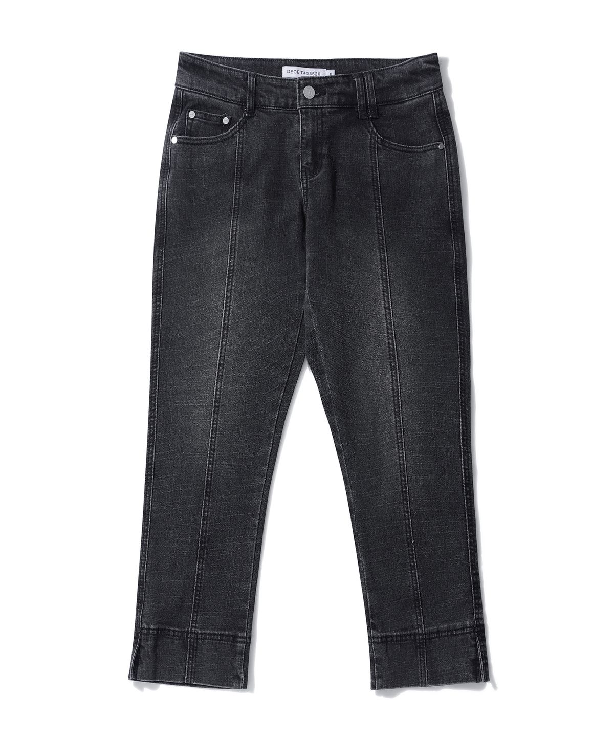 데케트 우먼(DECET WOMEN) Seamed Low Rise Capri Jeans DCWPT024BLACK