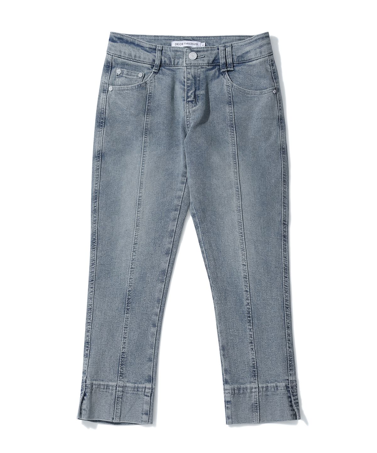 데케트 우먼(DECET WOMEN) Seamed Low Rise Capri Jeans DCWPT024LIGHTBLUE