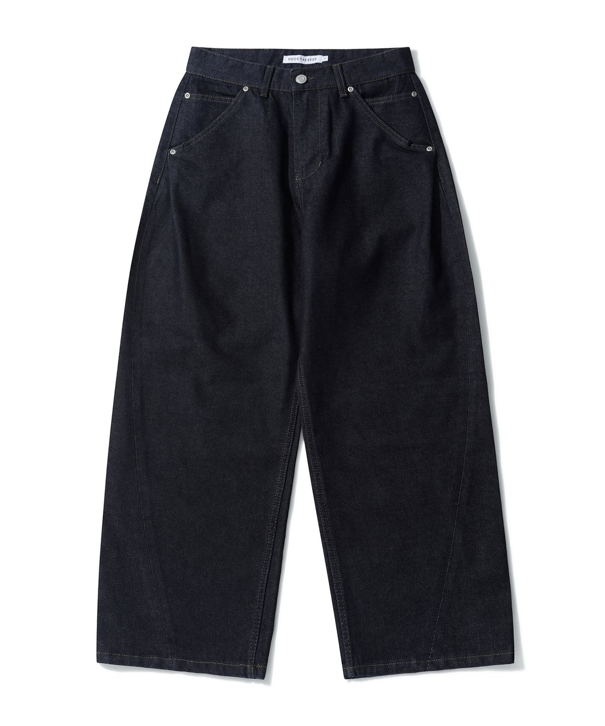 데케트 우먼(DECET WOMEN) Cinchback Barrel Wide Leg Jeans DCWPT022CPINDIGO