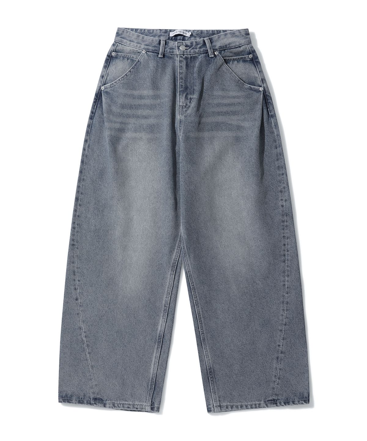 데케트 우먼(DECET WOMEN) Cinchback Barrel Wide Leg Jeans DCWPT022BLUE